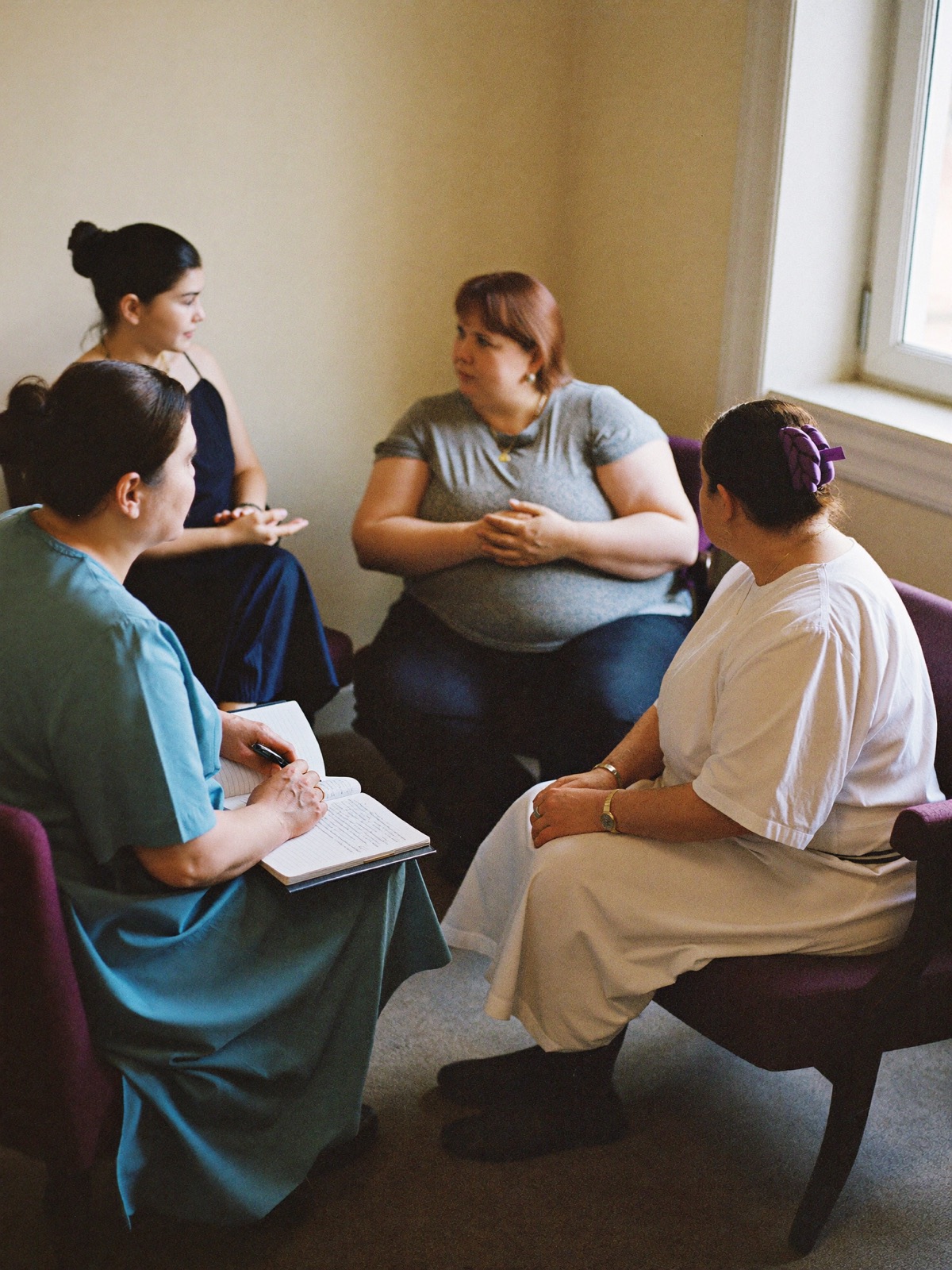 Birth workers in conversation together